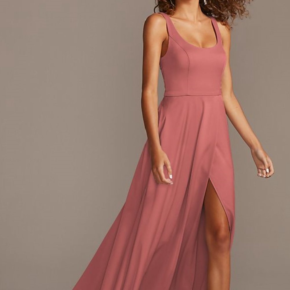 David’s Bridal Crepe-back satin scoop | Sz 4 | Sedona